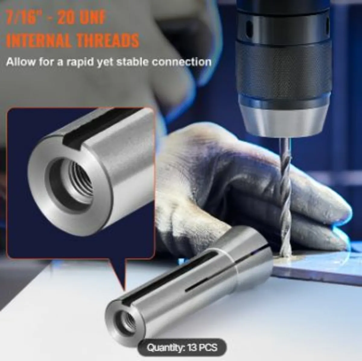 13 pcs Precision R8 Collet Set, 1/8'' - - Image 3
