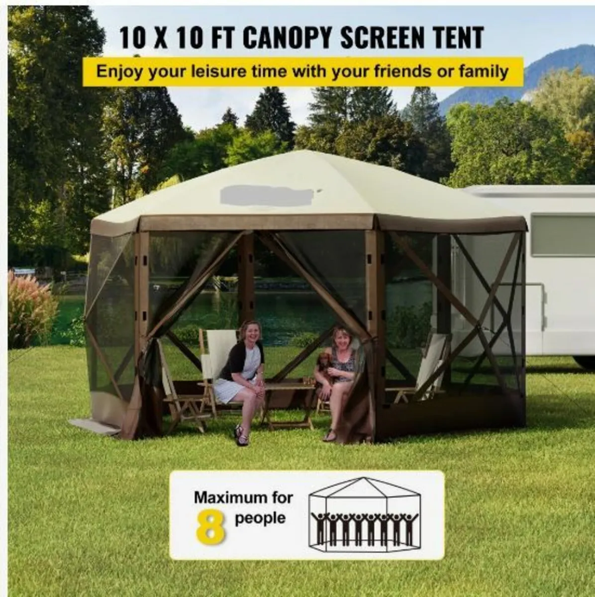Gazebo Screen Tent, 10 x 10 ft, 6 Sided - Image 3