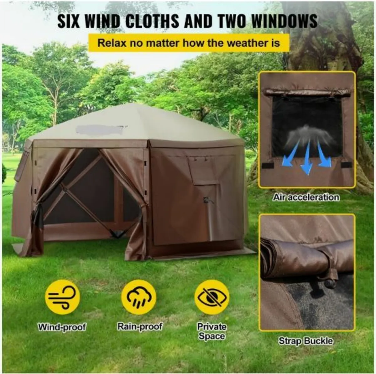 Gazebo Screen Tent, 10 x 10 ft, 6 Sided - Image 4