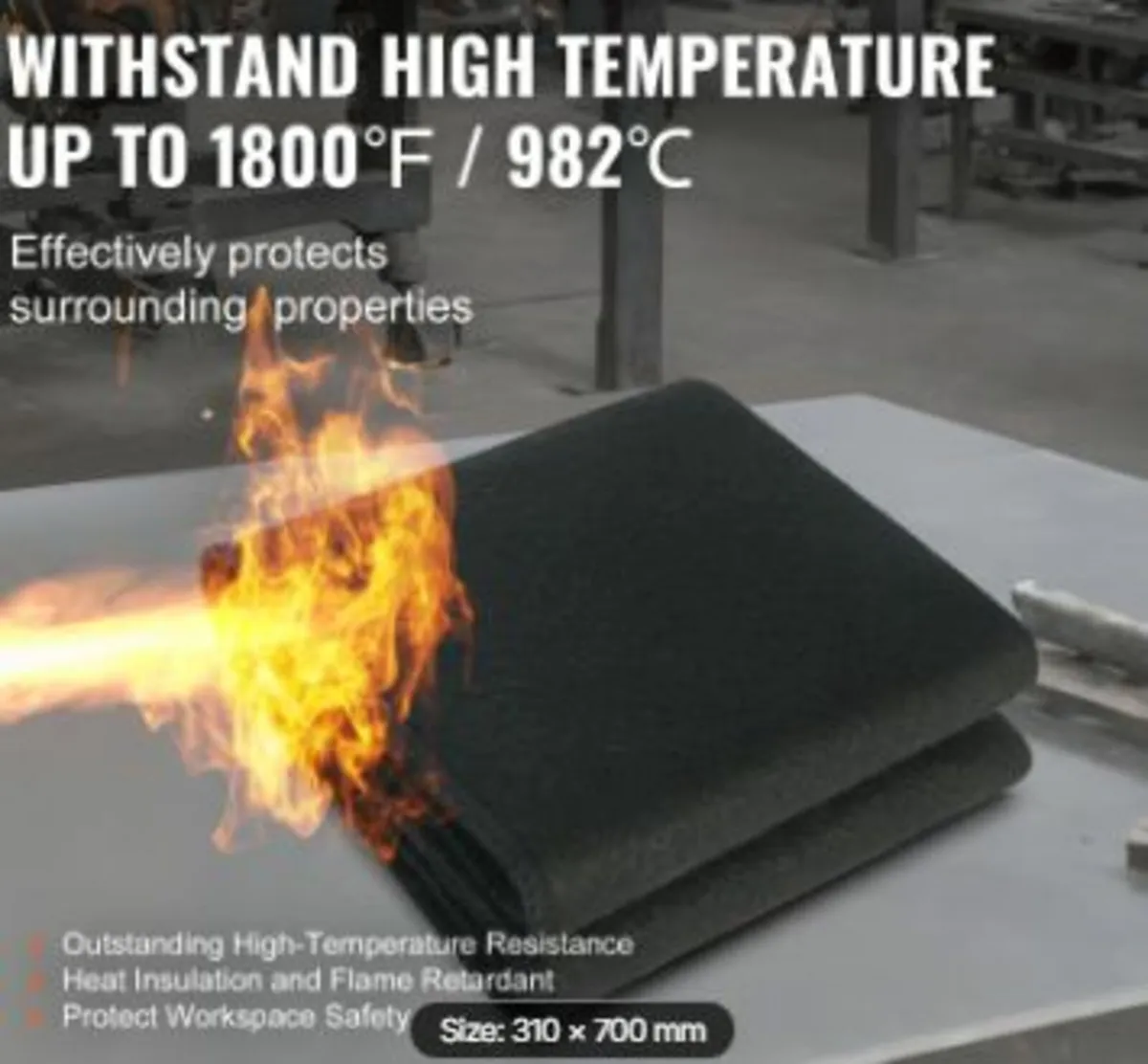 Carbon Felt Welding Blanket, 27" x 12" - Image 2
