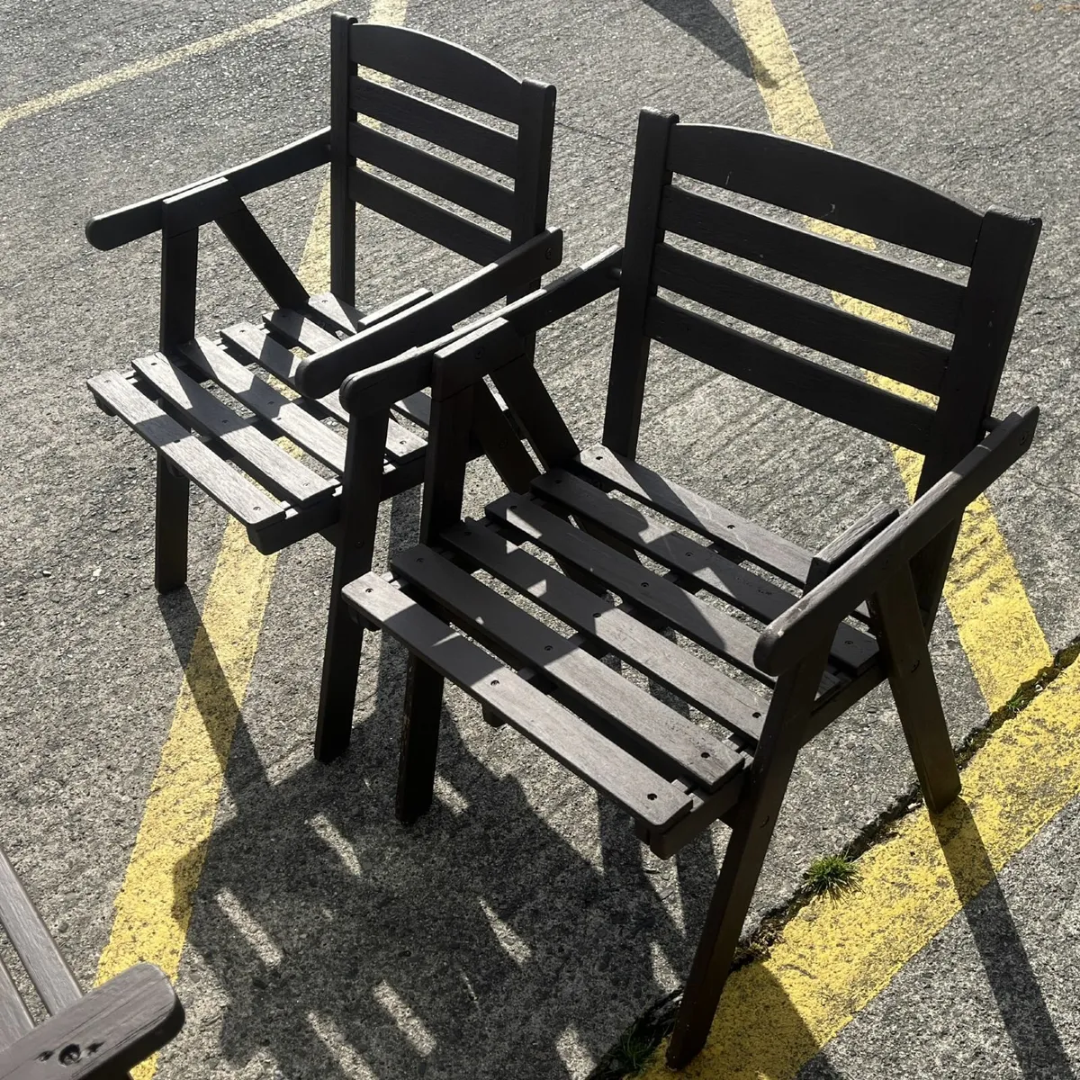 3 piece Brown Wooden Garden Set - Image 3