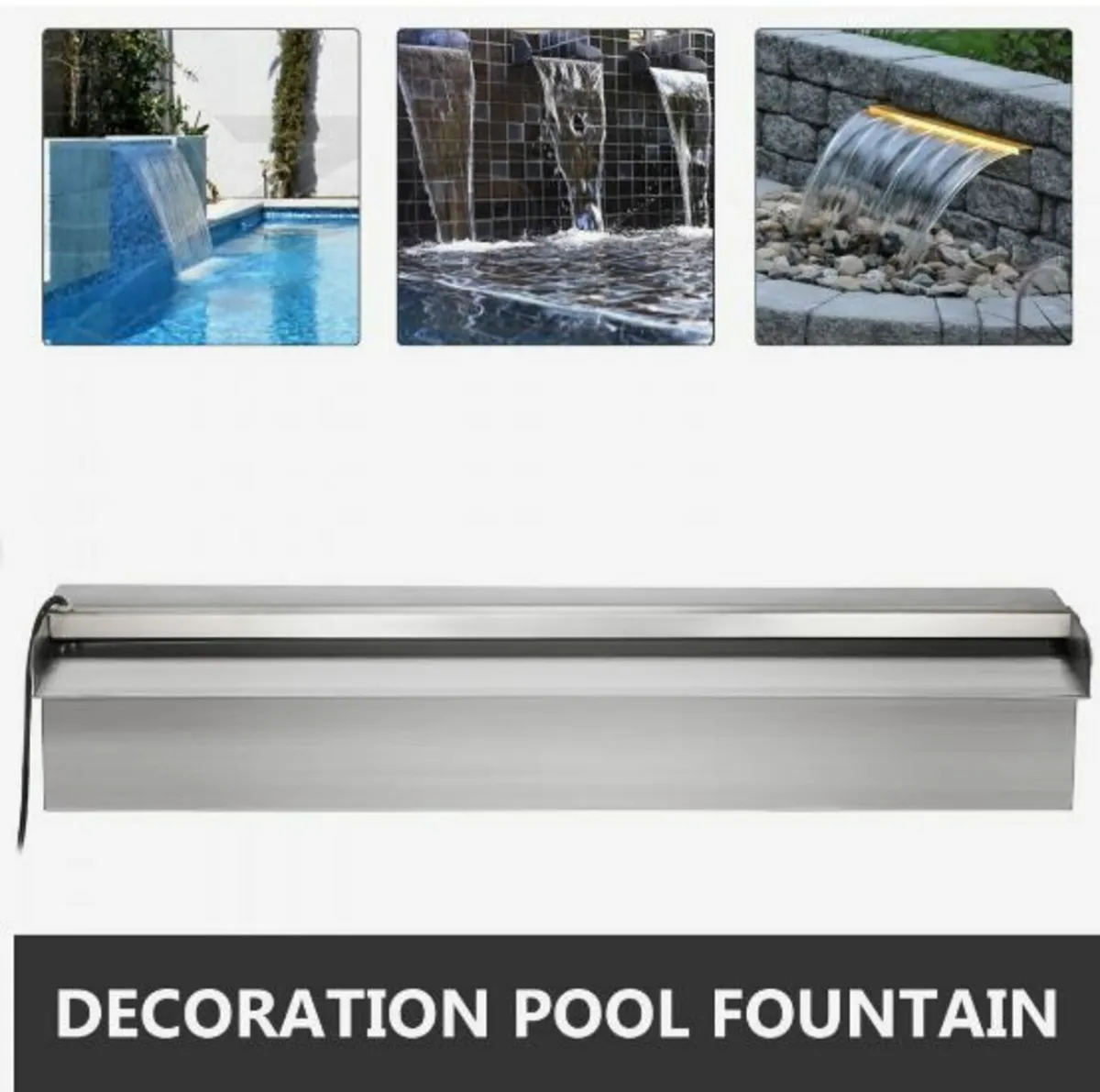 Stainless Steel Waterfall Pool Fountain - Image 2