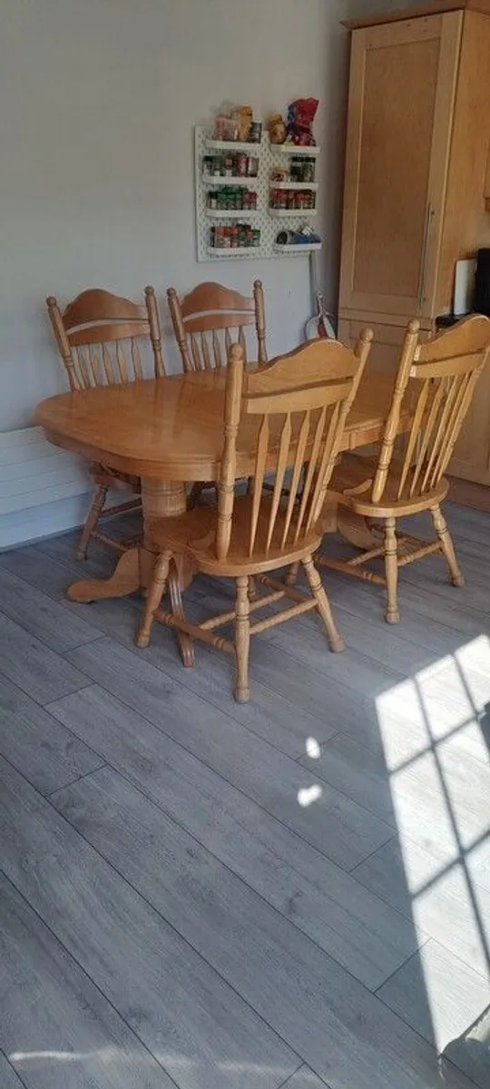 Oak Dining Table and 8 Chairs - Image 3