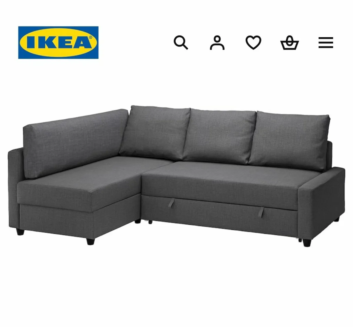 Corner sofa bed with storage - Image 1