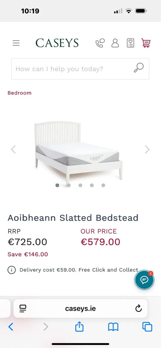 4ft White Bed Frame - Image 1