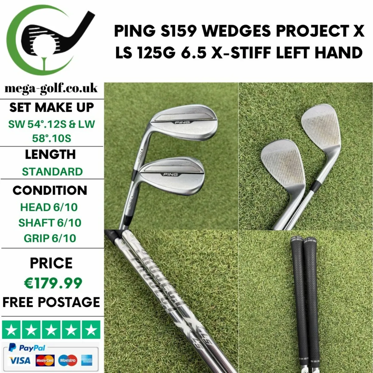 PING S159 WEDGES SW 54°.12S & LW 58°.10S / X-STIFF - Image 1