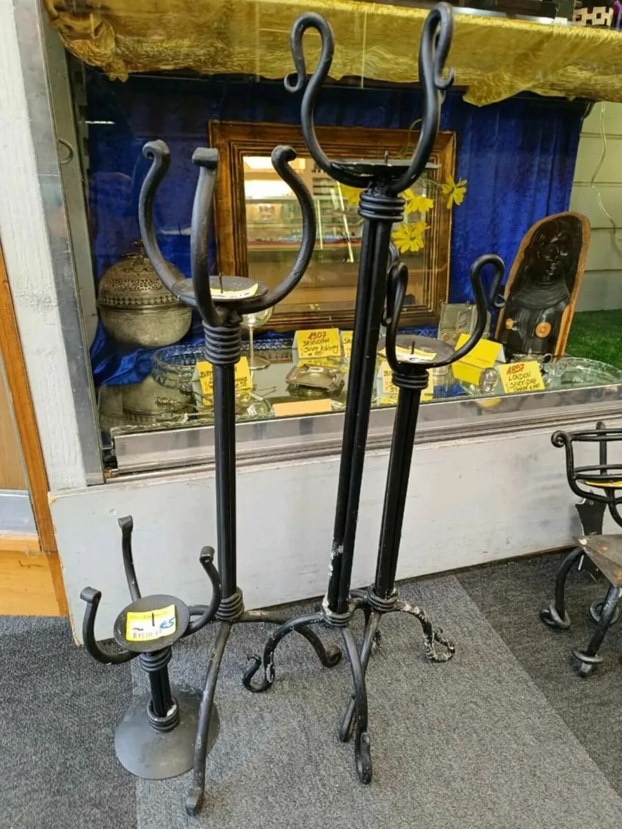 Selection of Candle Sticks/Holders,Wrought Iron - Image 1