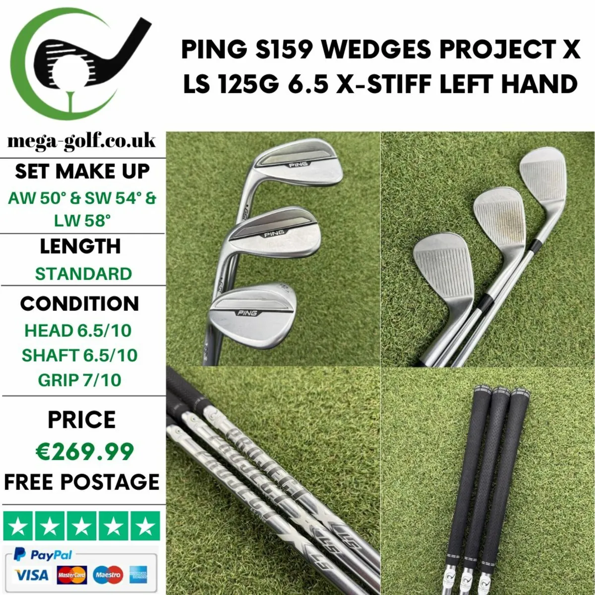 PING S159 WEDGES AW 50° & SW 54° & LW 58° /X-STIFF - Image 1