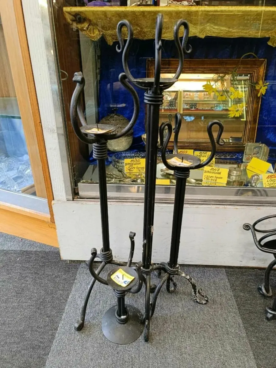 Selection of Candle Sticks/Holders,Wrought Iron - Image 4