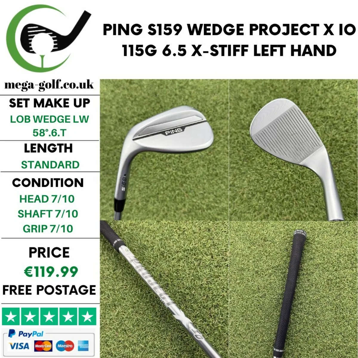 PING S159 WEDGE LW 58°.6.T / X-STIFF / LEFT HAND - Image 1