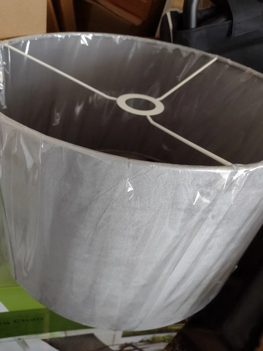 New large grey velvet lamp shade - Image 1