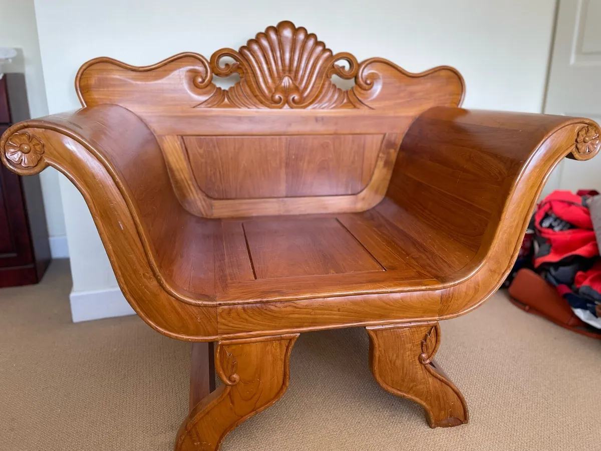 Ornate large Walnut chair - Image 1