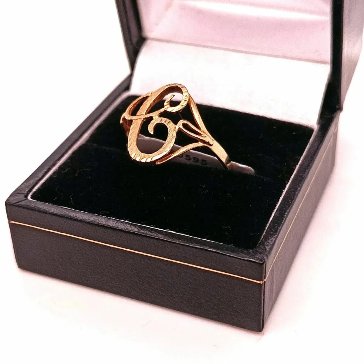C Letter Ring, 10 k Yellow Gold - Image 3
