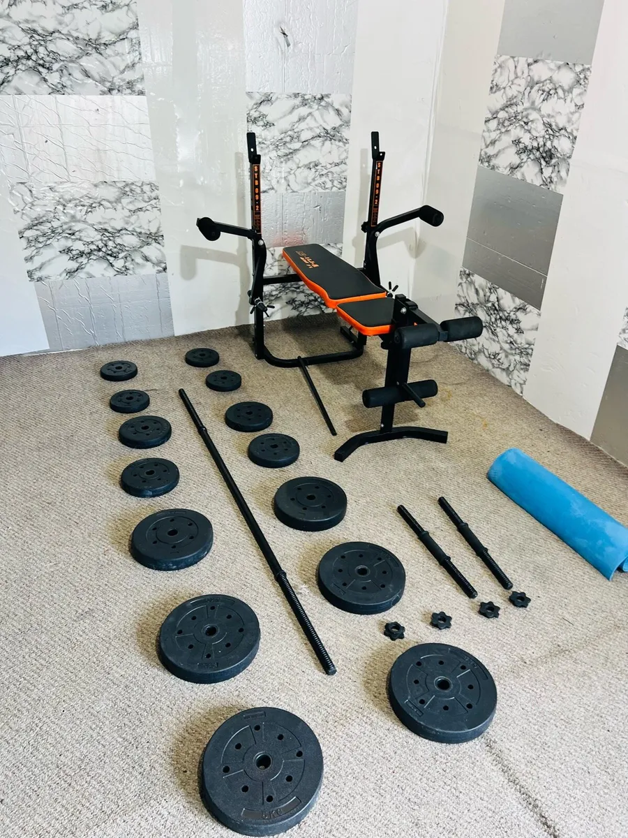 V-FIT FOLDABLE BENCH WEIGHTS BARBELL DUMBBELLS - Image 1