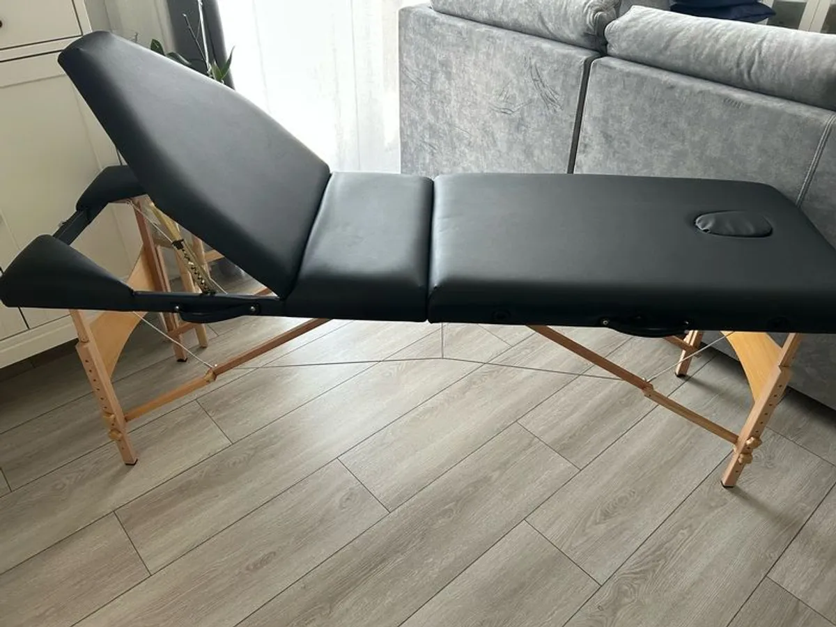 Massage table, fordable with armrest, height adjustable cosmetic table massage bed. - Image 2