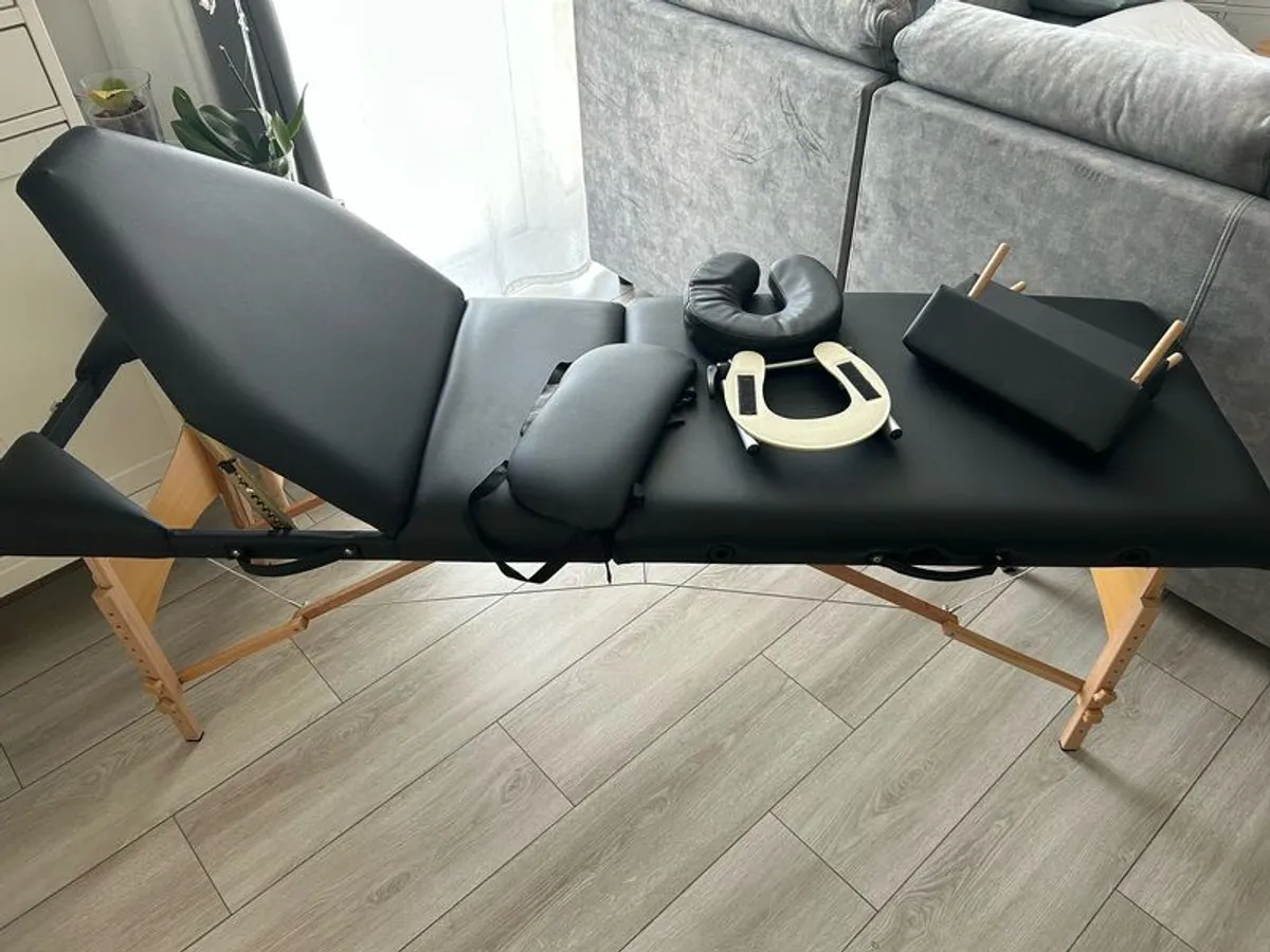 Massage table, fordable with armrest, height adjustable cosmetic table massage bed. - Image 3