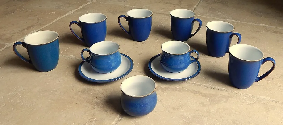 Selection of 11 Pieces Denby Imperial Blue Delph - Image 1