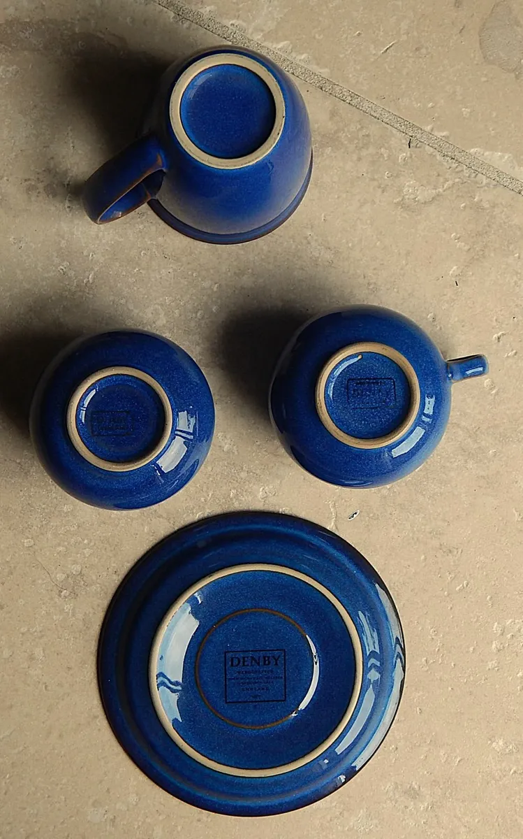 Selection of 11 Pieces Denby Imperial Blue Delph - Image 3