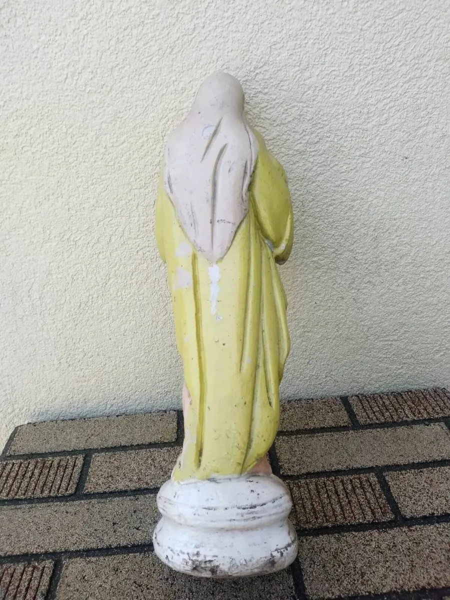 Antique Madonna and Child Chalk Statue - Image 3