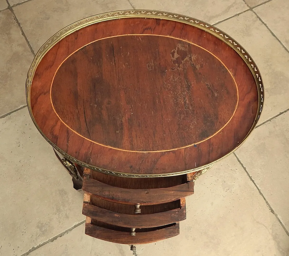 Vintage French Style 3 Drawer Side Table - Image 3