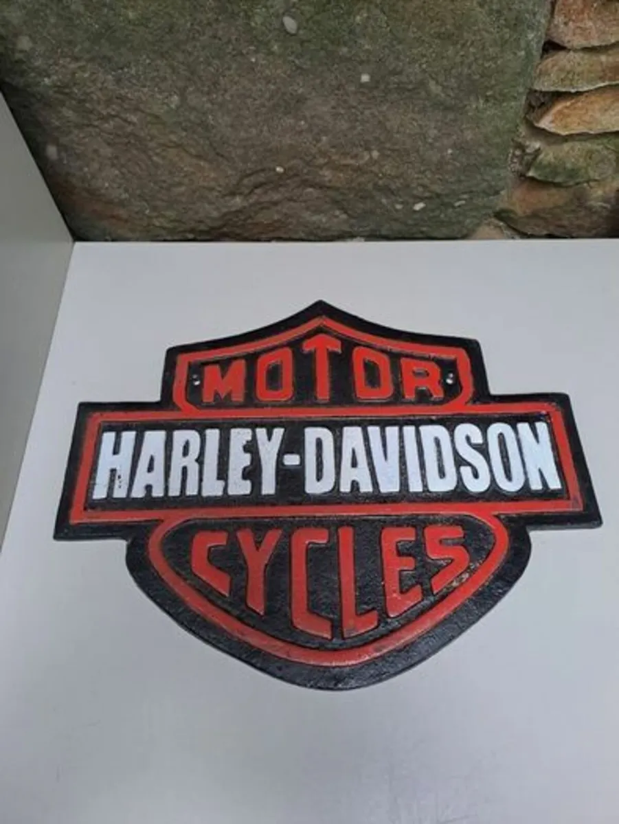 Cast iron Harley-Davidson sign - Image 1