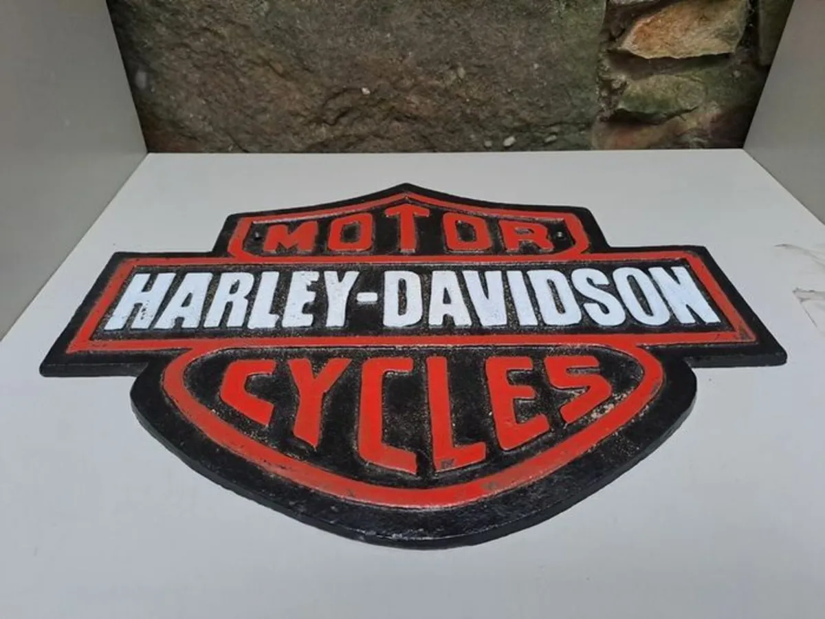 Cast iron Harley-Davidson sign - Image 2