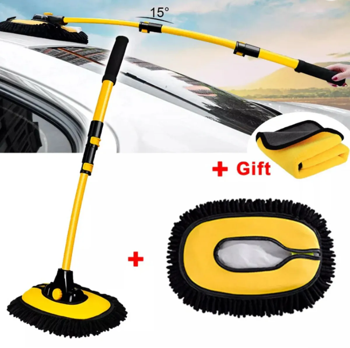 Telescopic Car Wash Brush Kit Mop NEW - Image 1