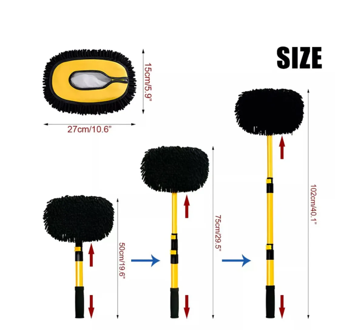 Telescopic Car Wash Brush Kit Mop NEW - Image 3