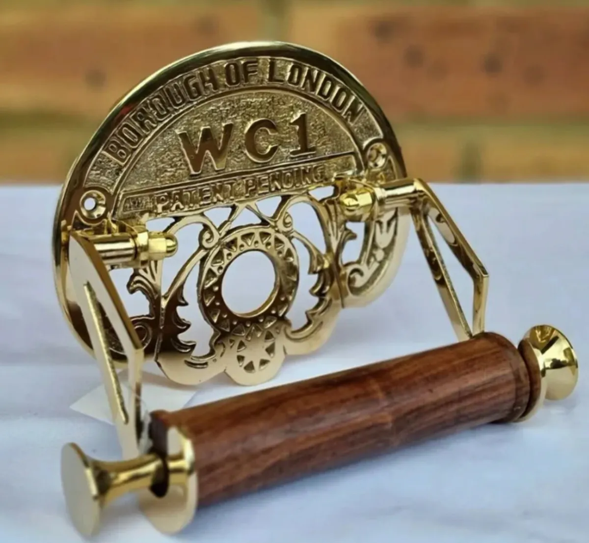 Solid Brass Toilet Roll Holder Retro Style NEW - Image 1