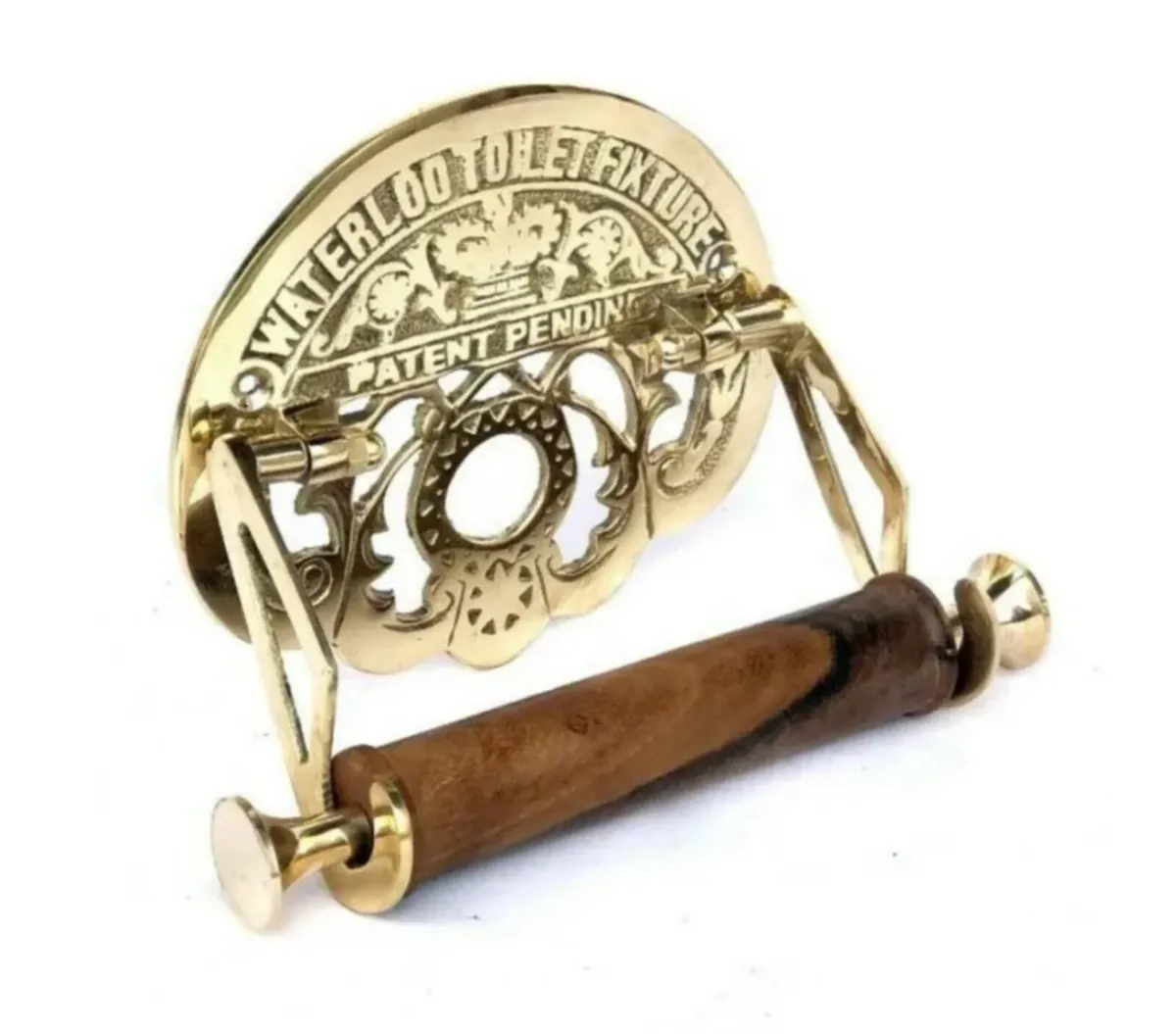 Solid Brass Toilet Roll Holder Retro Style NEW - Image 2