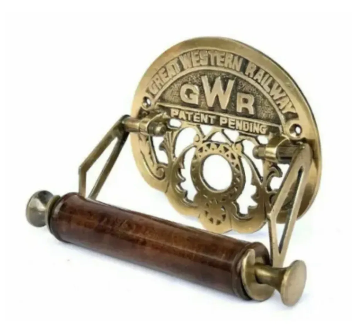 Solid Brass Toilet Roll Holder Retro Style NEW - Image 3