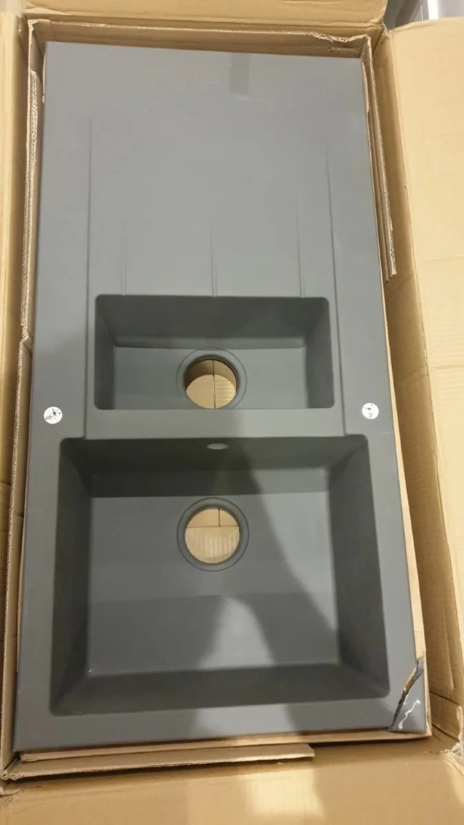 Grey Granite Composite Kitchen Sink - 1.5 bowl - Image 1