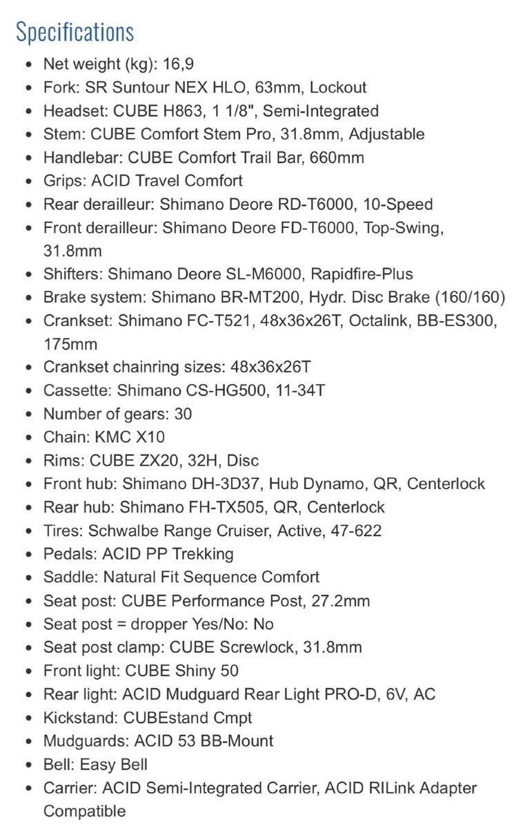 Cube touring exc city bike - Image 4