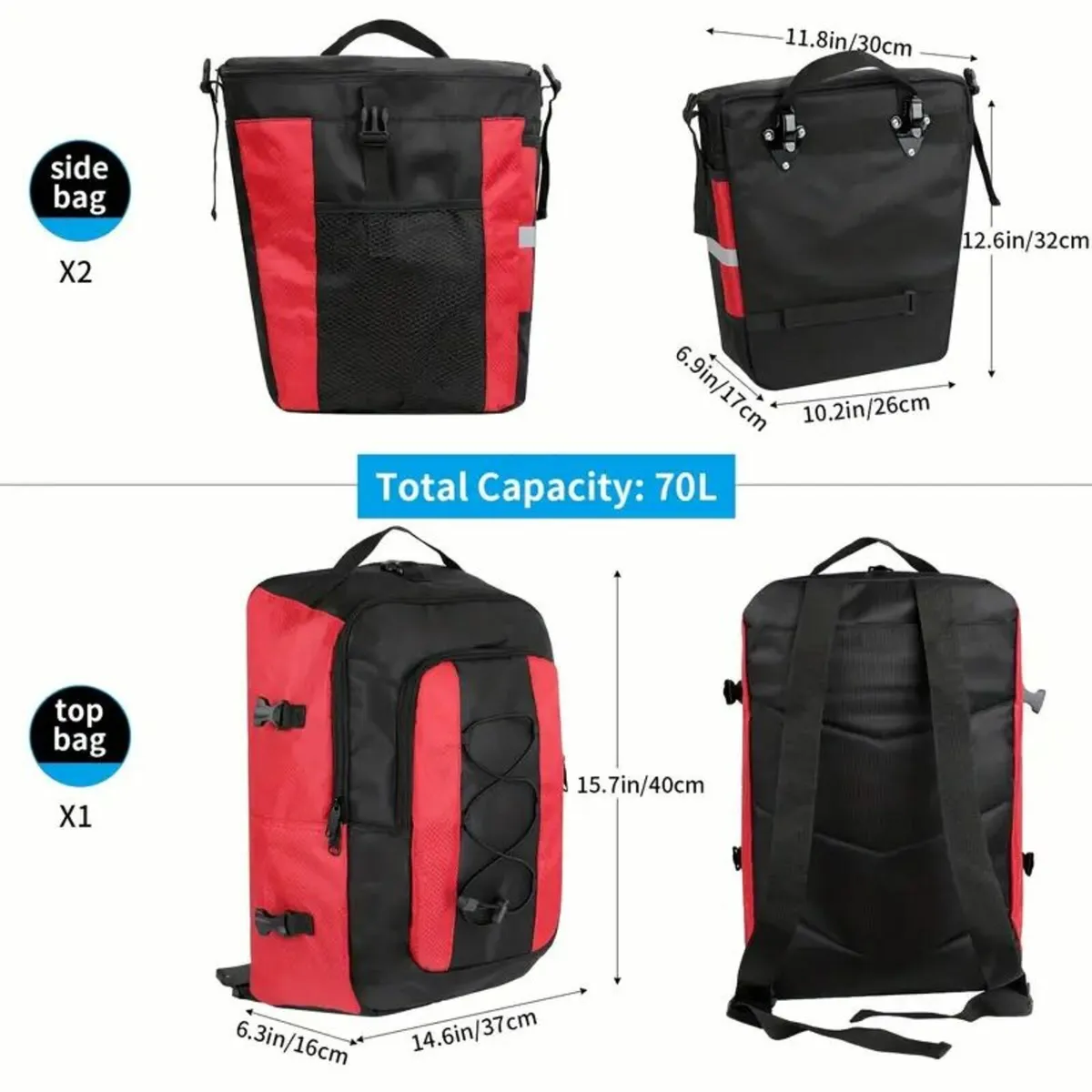 70L Bicycle Rear Seat Bag - Image 4