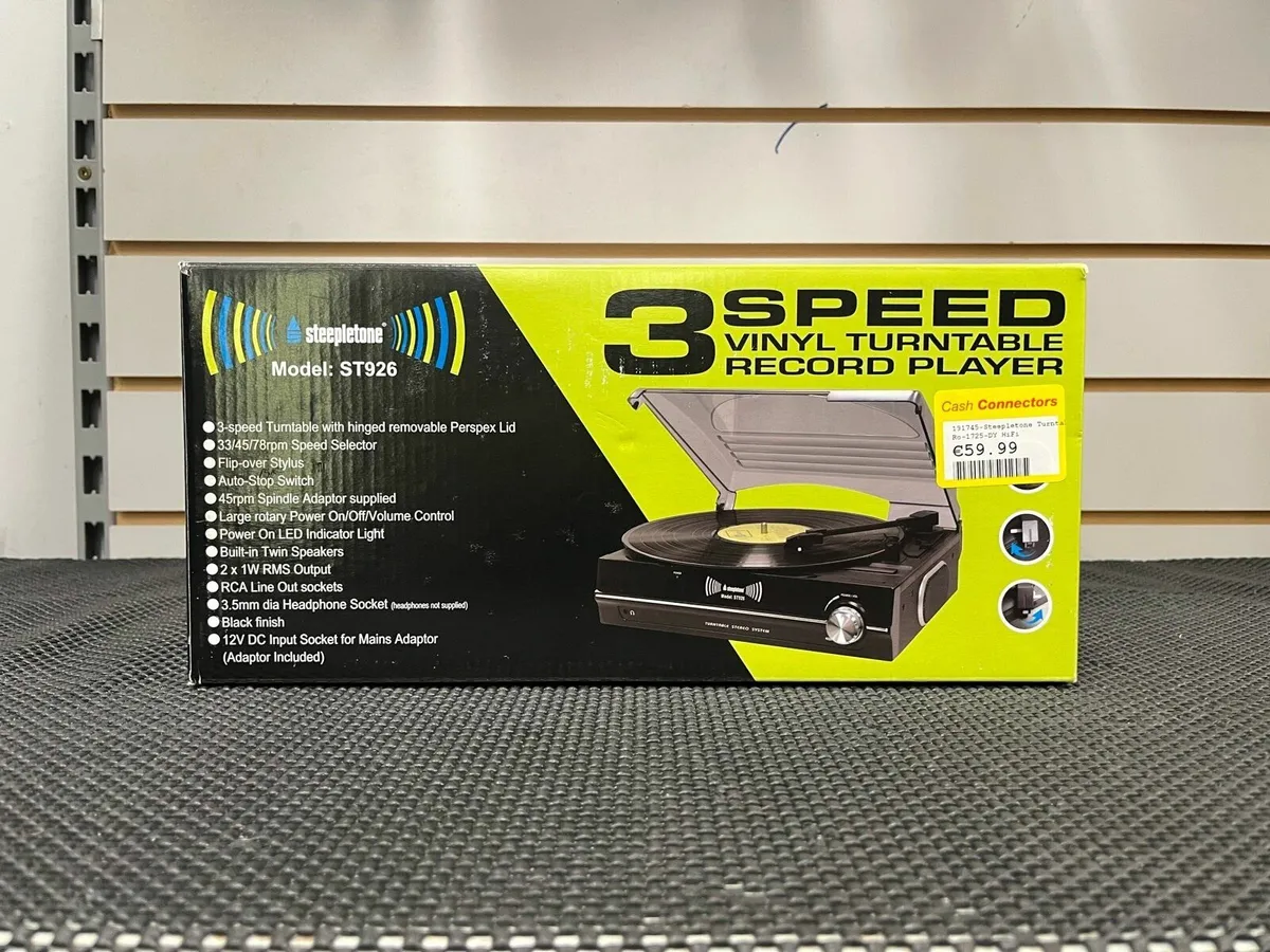 SteepleTone 3 Speed Vinyl Turntable Record Player - Image 1