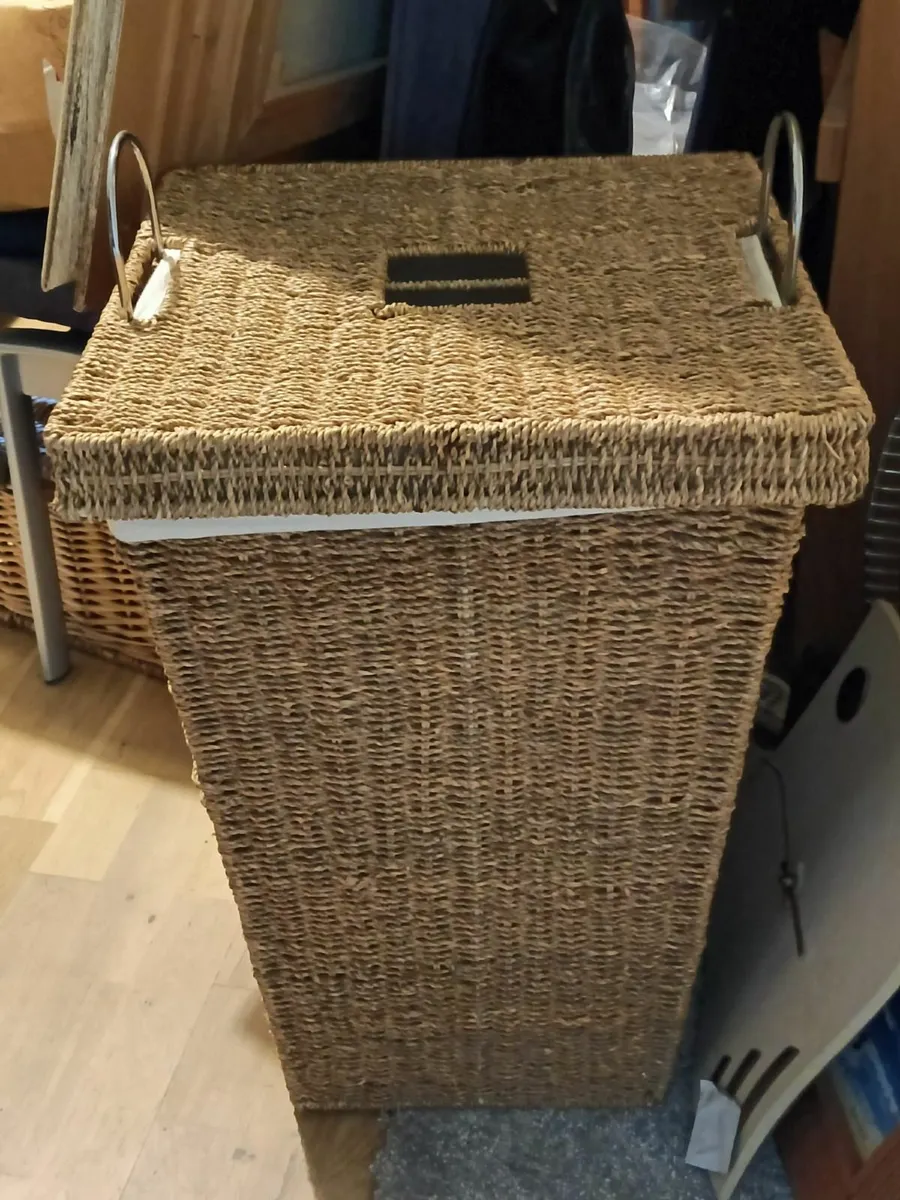 Large wicker laundry basket