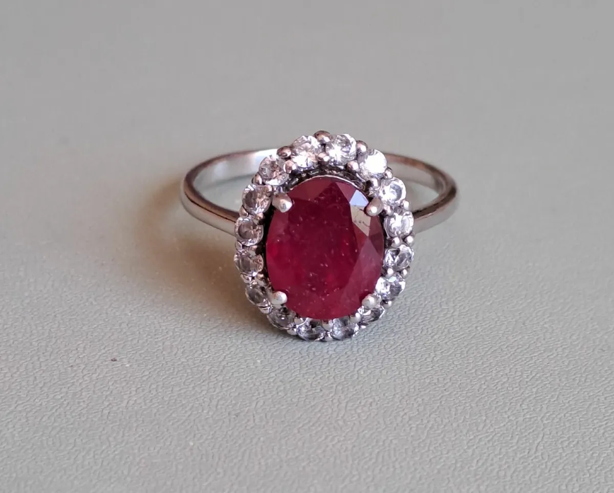 ring african ruby halo - Image 3