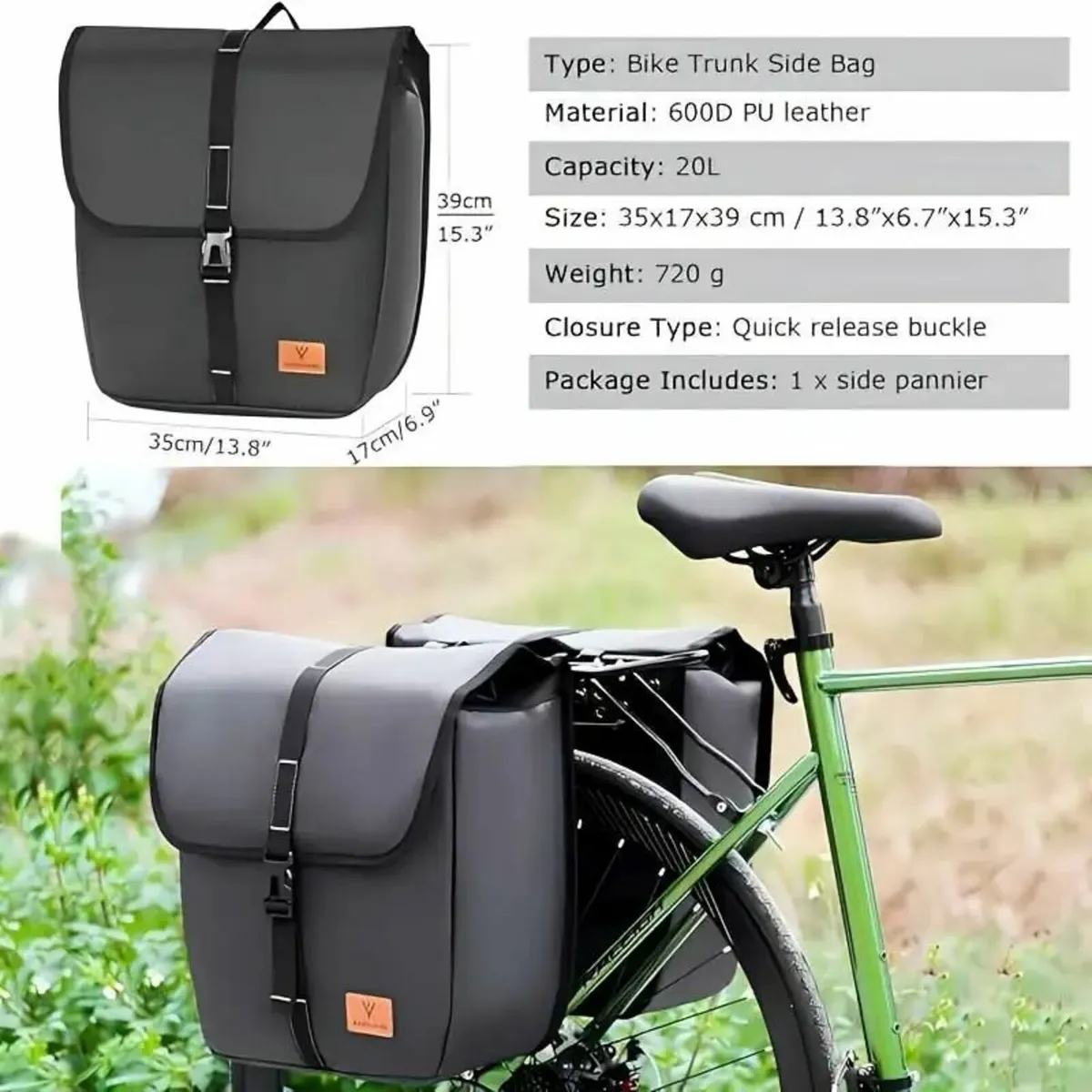 Two Large Capacity Bicycle Rear Seat Bags - Image 4