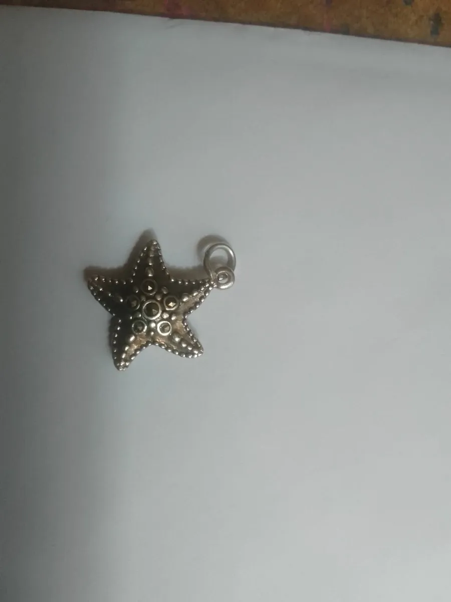STERLING SILVER VINTAGE MARCASITE STARFISH - Image 3