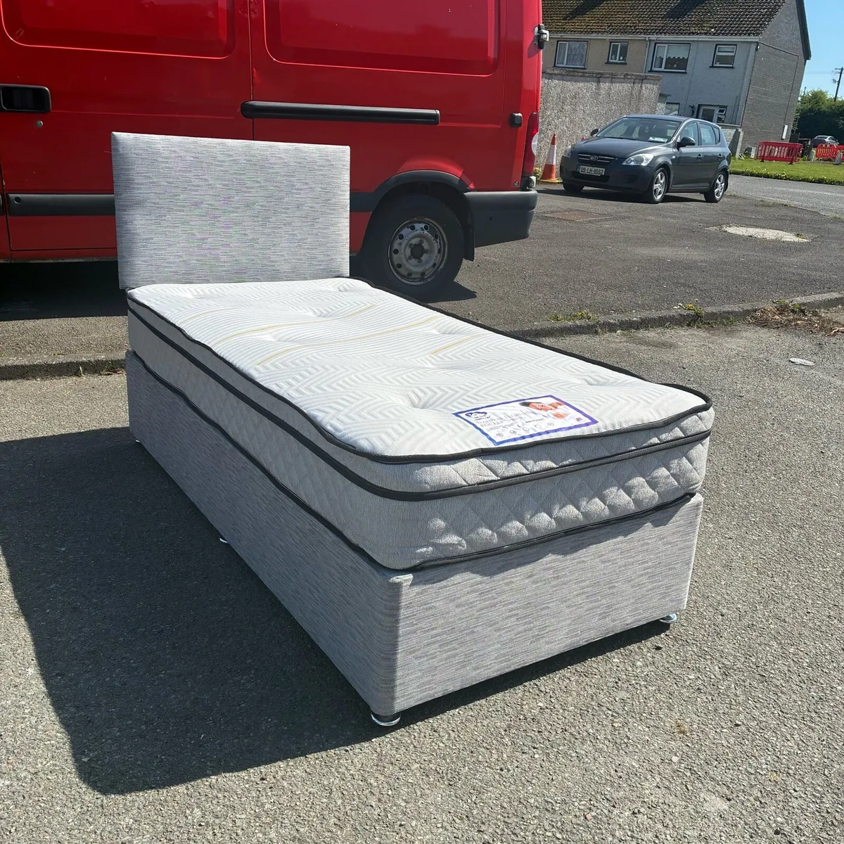 Single Grey Base & Headboard with 10” Mattress - Image 2