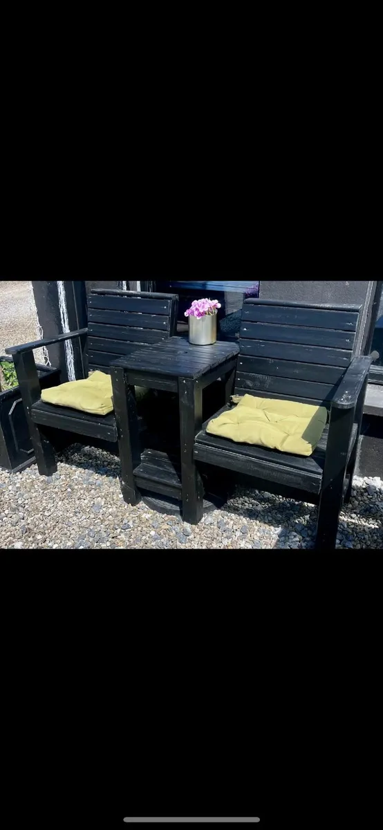 Twin Seat Bench with middle table - Image 2