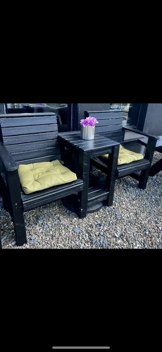 Twin Seat Bench with middle table - Image 3