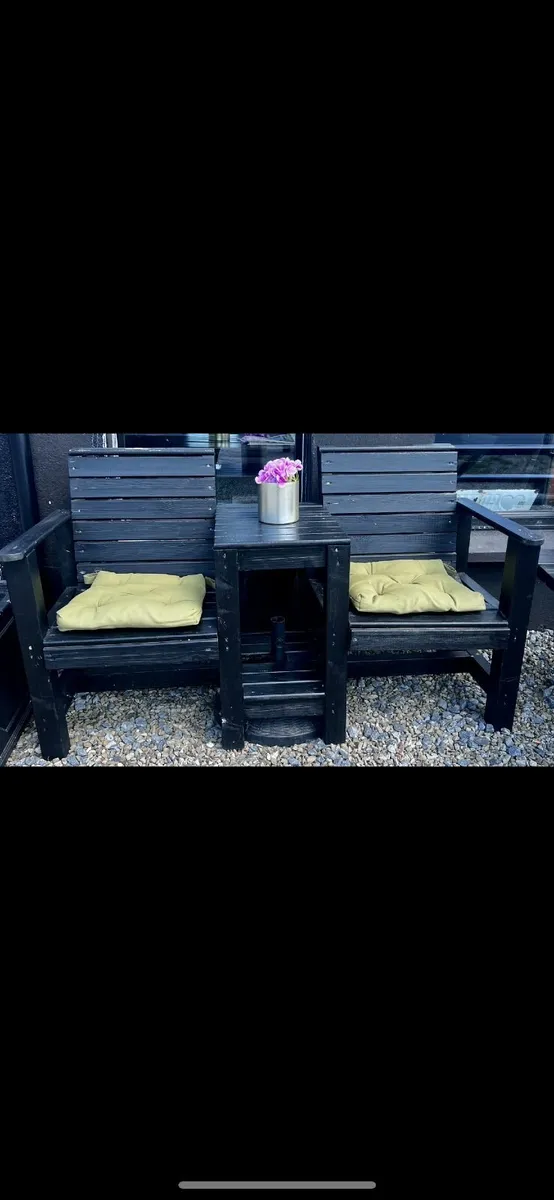 Twin Seat Bench with middle table - Image 1
