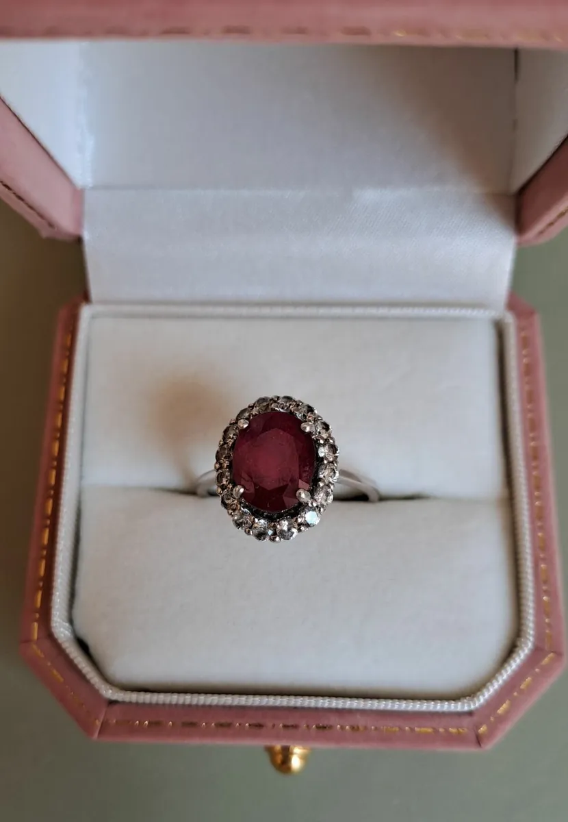 ring african ruby halo - Image 1