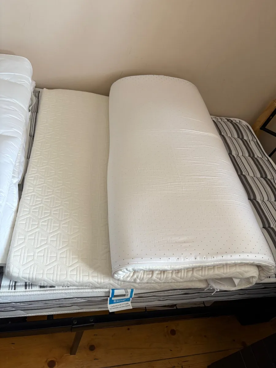 3 ft bed frame and mattress /2mattress toppers - Image 3