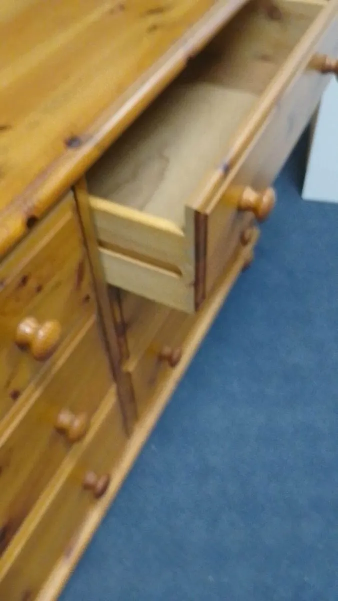 Large Solid Pine Double Chest Of Drawers - Image 2