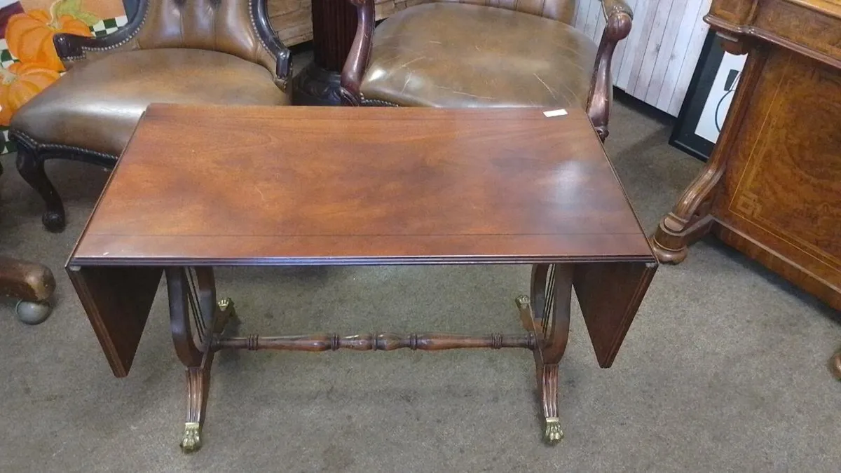 Vintage Mahogany Drop Leaf Sofa Table - Image 2