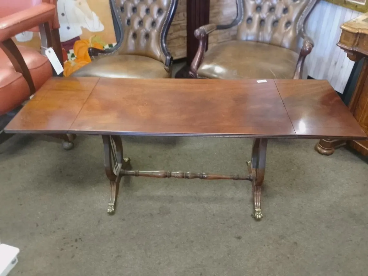 Vintage Mahogany Drop Leaf Sofa Table - Image 3