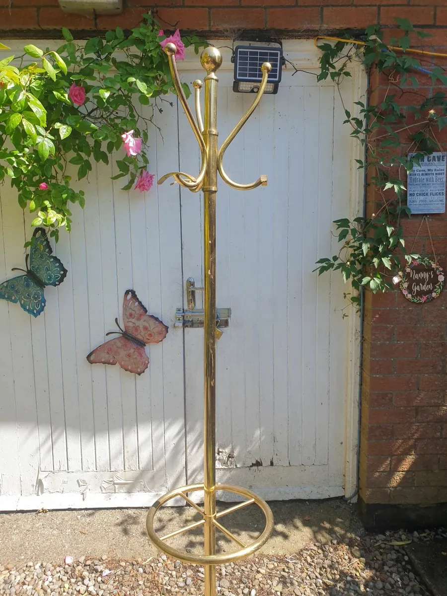 Brass coat stand - Image 1