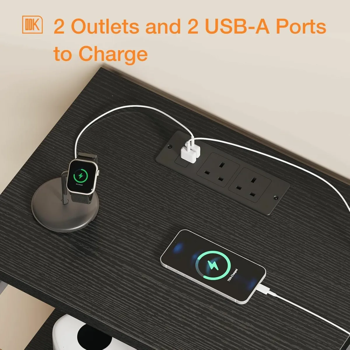 Black Chest of Drawers Bedroom USB Ports Sockets - Image 4